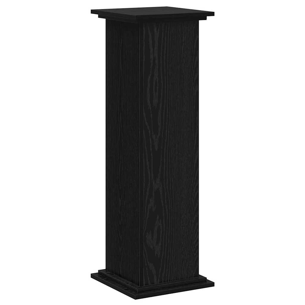 Plantenstandaard Zwart Eiken 33 x 33 x 100 cm Bewerkt hout