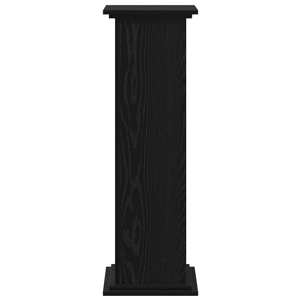 Plantenstandaard Zwart Eiken 33 x 33 x 100 cm Bewerkt hout