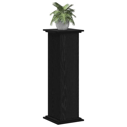 Plantenstandaard Zwart Eiken 33 x 33 x 100 cm Bewerkt hout