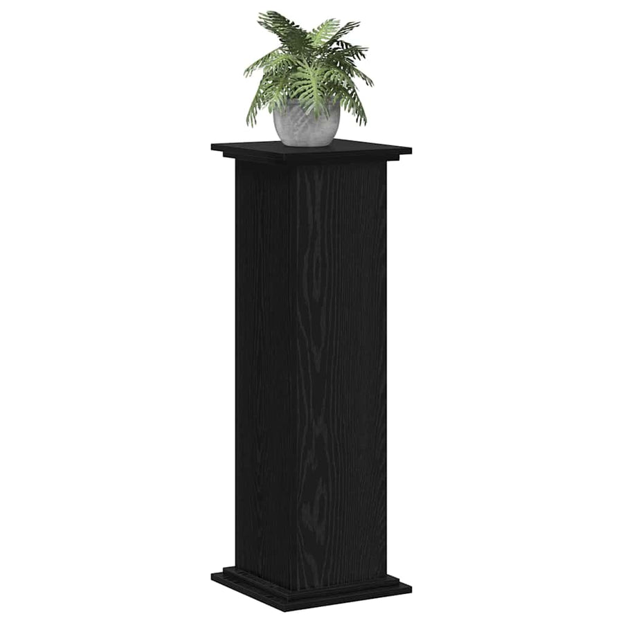 Plantenstandaard Zwart Eiken 33 x 33 x 100 cm Bewerkt hout