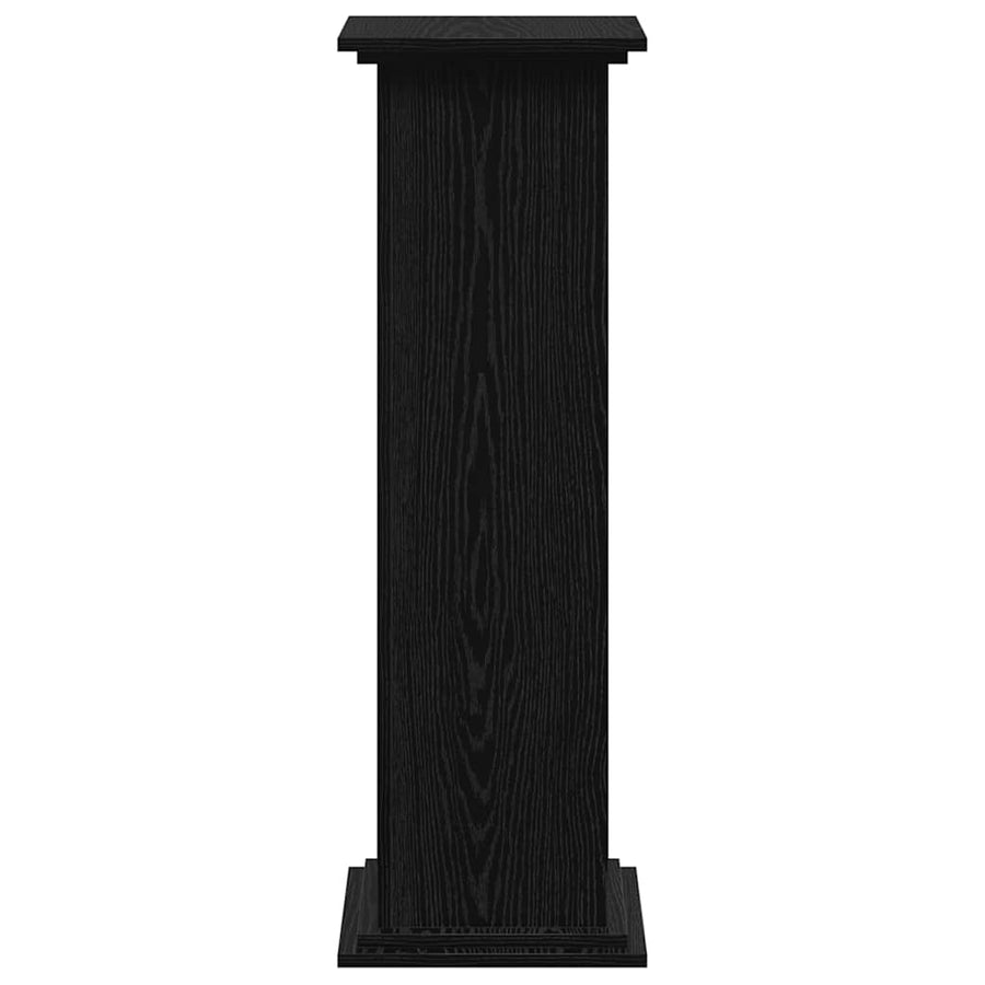 Plantenstandaard Zwart Eiken 33 x 33 x 100 cm Bewerkt hout