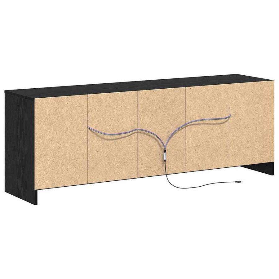 TV Eenheden Zwart 139,5 x 34 x 50 cm Bewerkt hout