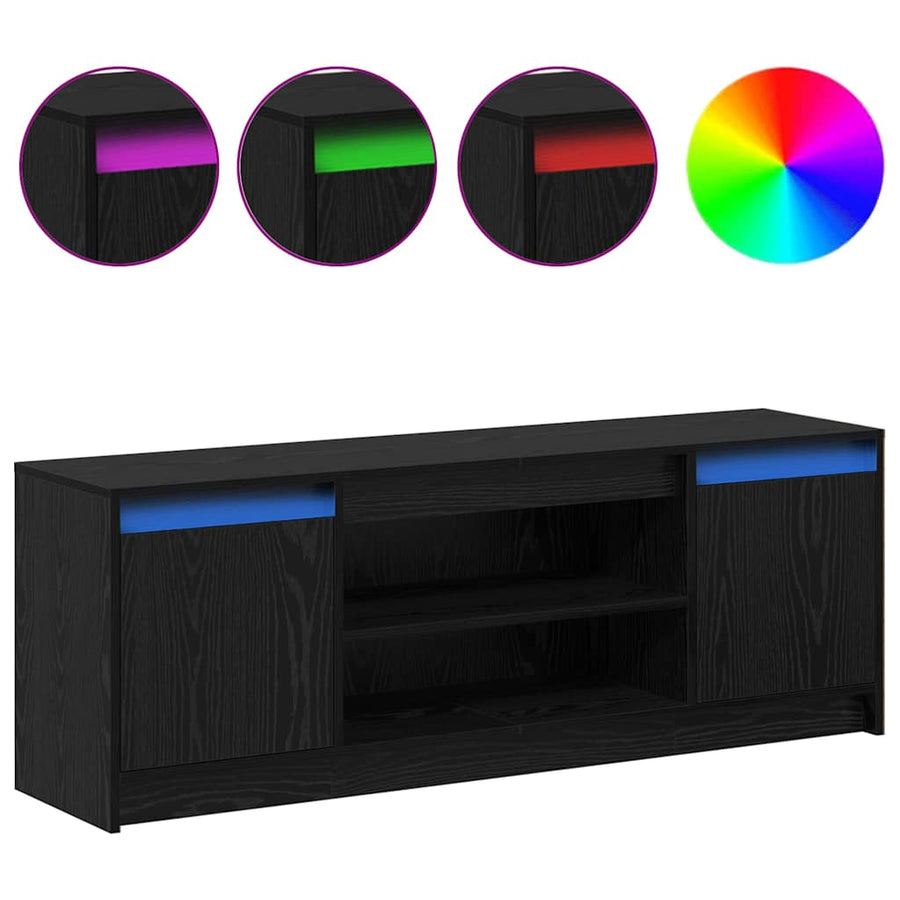 TV Eenheden Zwart 139,5 x 34 x 50 cm Bewerkt hout