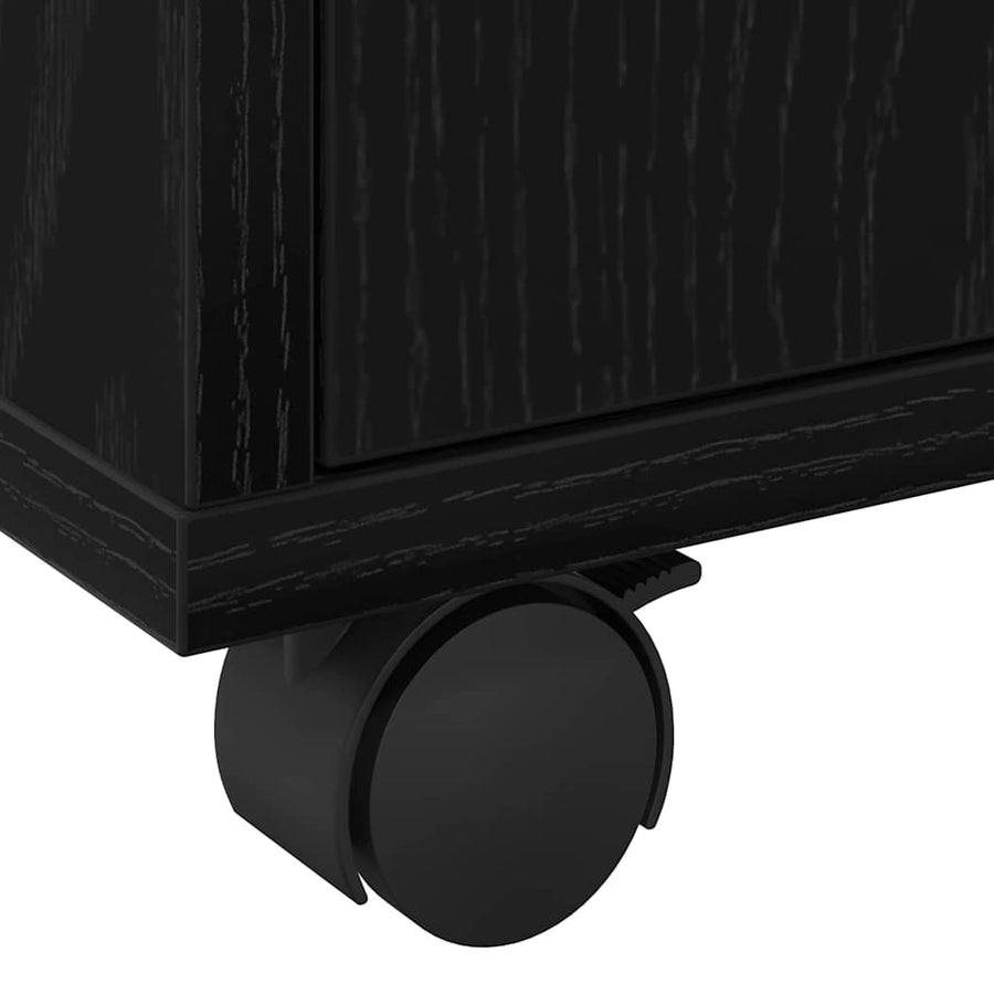 Kast met plank met wiel Zwart Eiken 60 x 48 x 74.5 cm