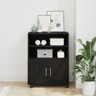 Cabinet with Shelf and Wheel Black Oak 60 x 48 x 74.5 cm