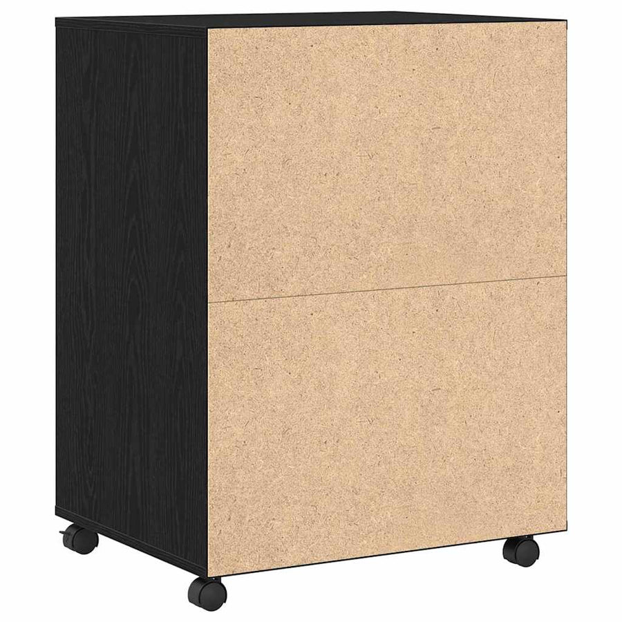 Kast met plank met wiel Zwart Eiken 60 x 48 x 74.5 cm