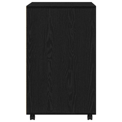 Kast met plank met wiel Zwart Eiken 60 x 48 x 74.5 cm
