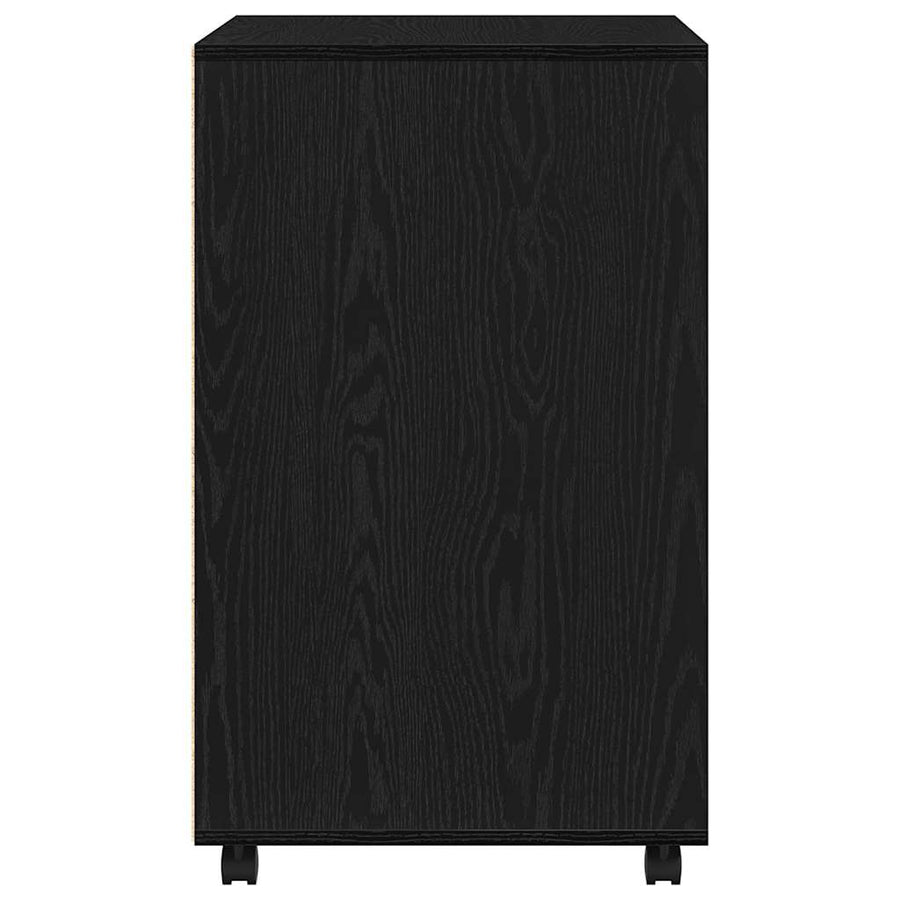 Kast met plank met wiel Zwart Eiken 60 x 48 x 74.5 cm