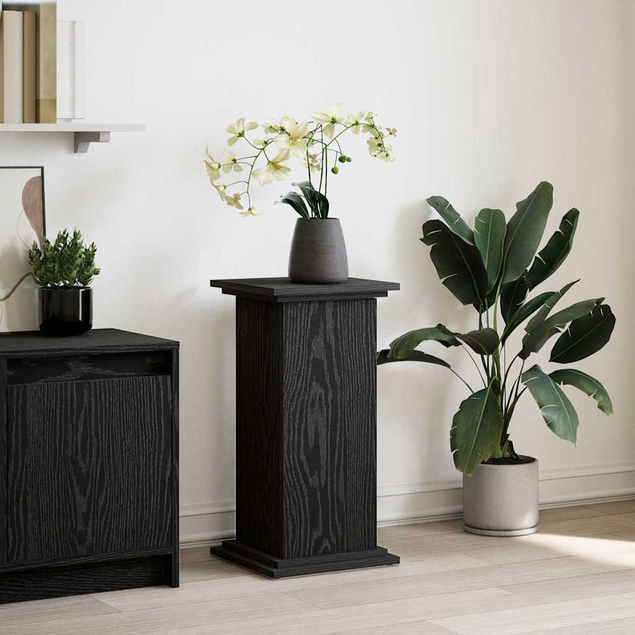 Displaystand met plank Zwart Eiken 31 x 30 x 60 cm Bewerkt hout