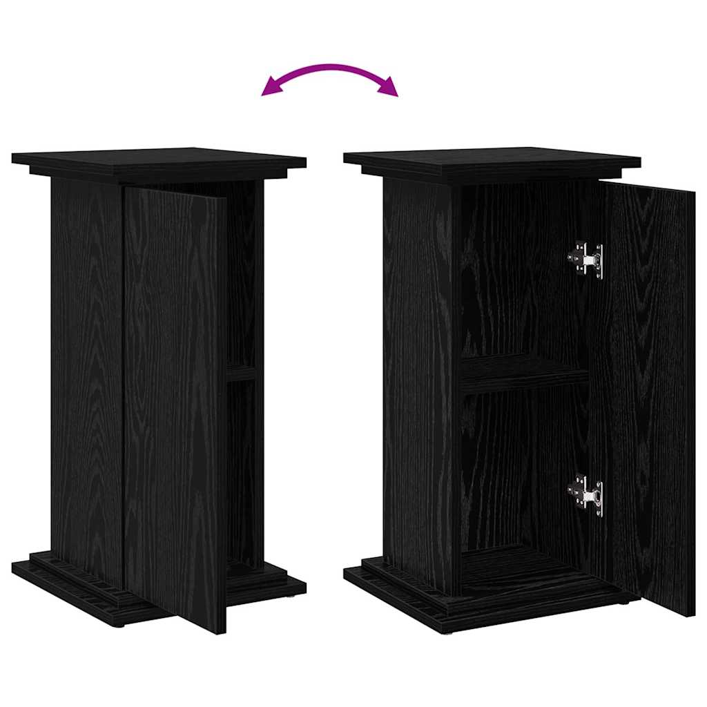 Displaystand met plank Zwart Eiken 31 x 30 x 60 cm Bewerkt hout