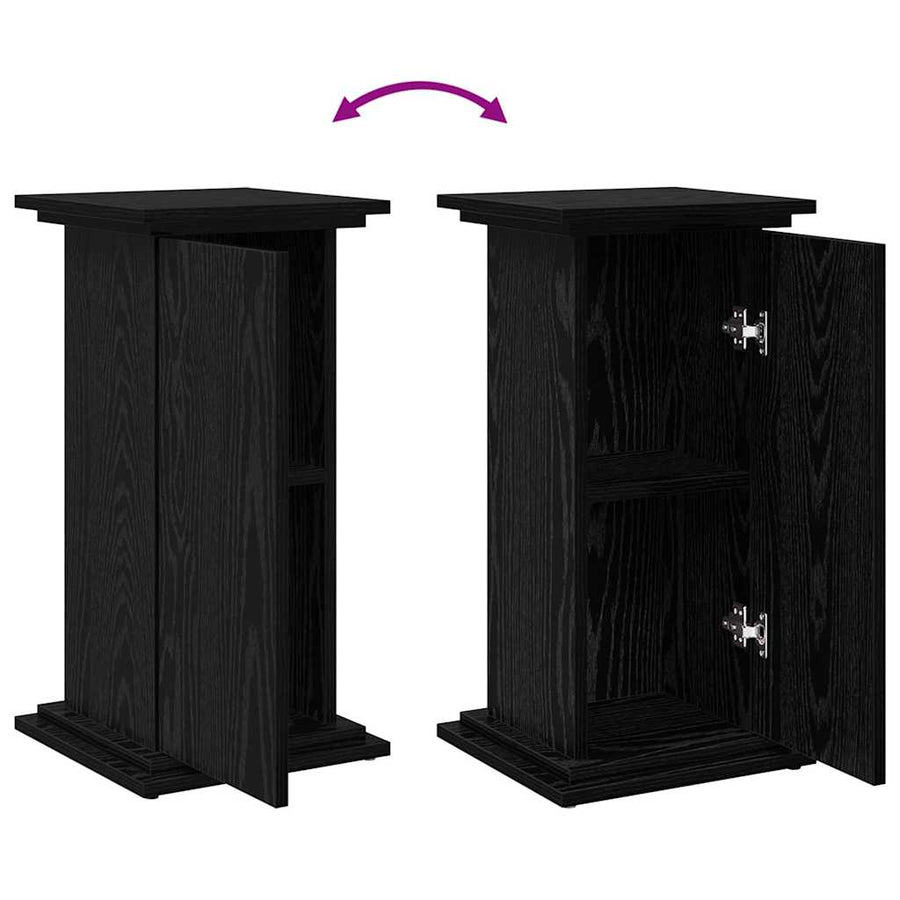 Displaystand met plank Zwart Eiken 31 x 30 x 60 cm Bewerkt hout