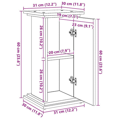 Displaystand met plank Zwart Eiken 31 x 30 x 60 cm Bewerkt hout