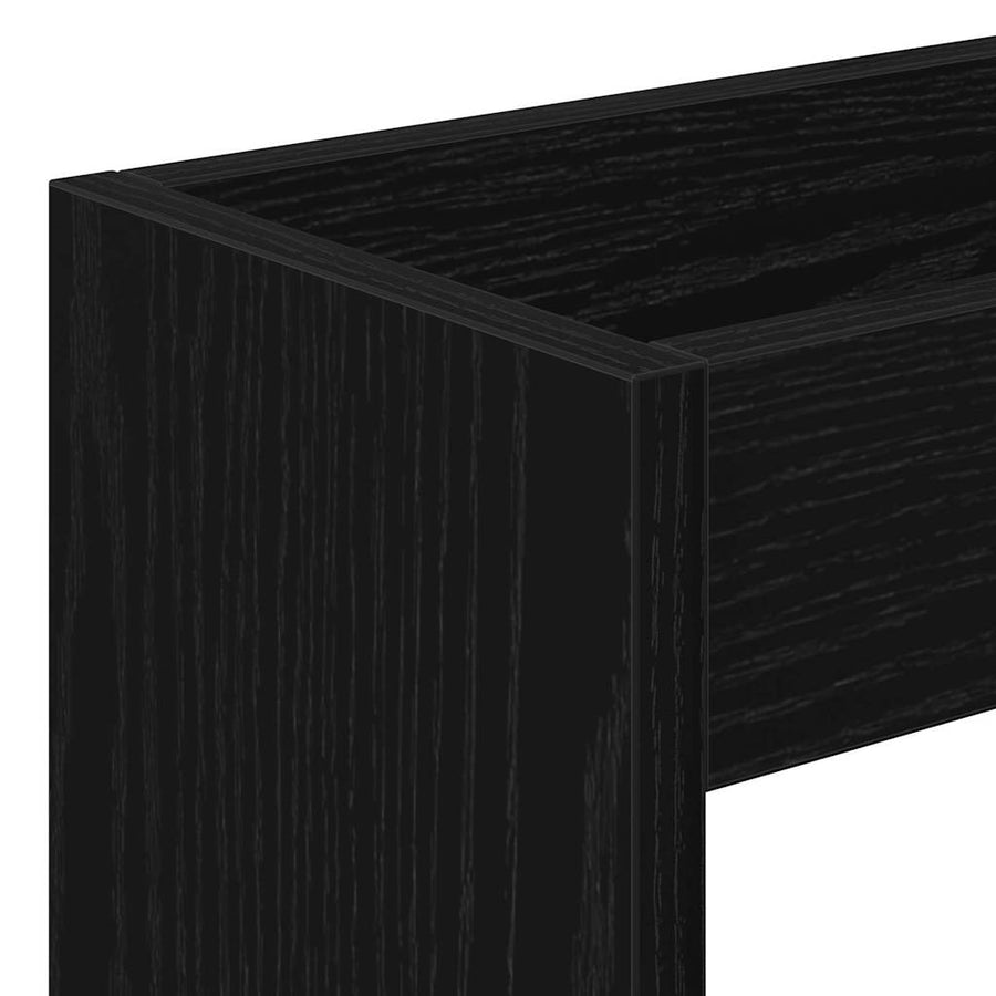 Smalle Badkamerkast met Wielen Zwart Eiken Geengineerd Hout
