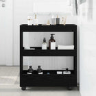 Slim Storage Trolley Black Oak 60 x 18 x 70 cm Engineered wood