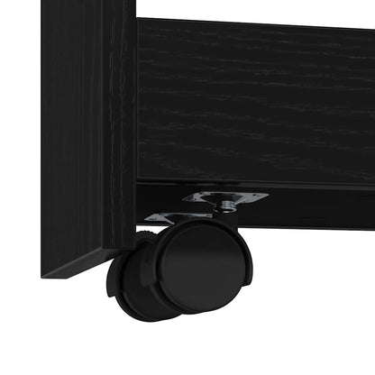 Smalle Opslag Trolley 4 Laags Zwart Eiken Geengineerd Hout