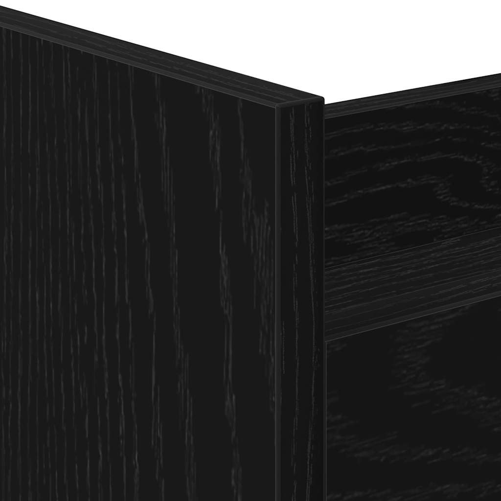 Smalle Opslag Trolley 4 Laags Zwart Eiken Geengineerd Hout