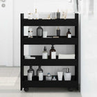 Slim Storage Trolley Black Oak 60 x 20 x 82 cm Engineered Wood