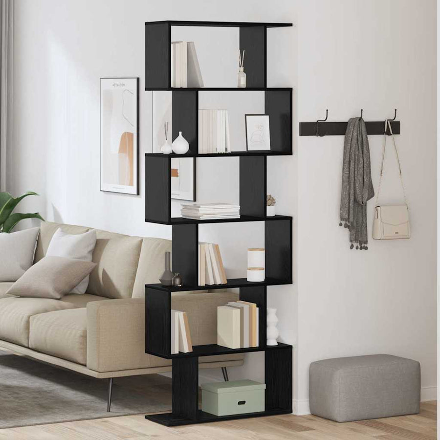 Boekenkast Zwart Eiken 70 x 24 x 193,5 cm Bewerkt hout
