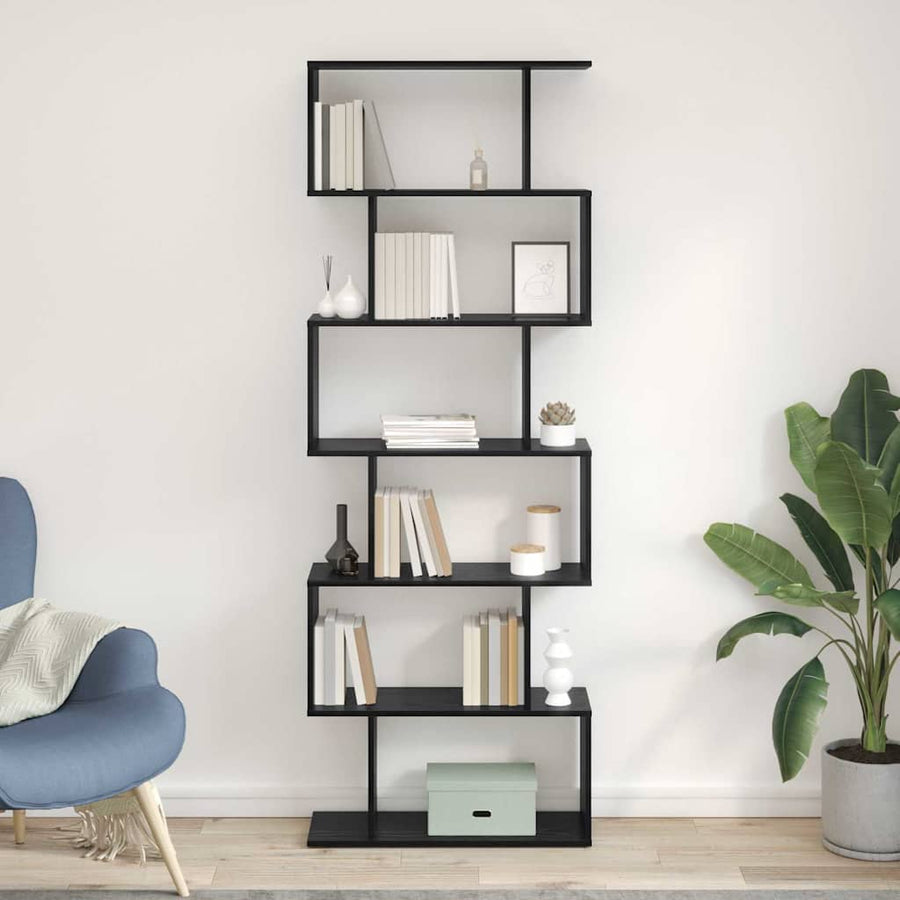 Boekenkast Zwart Eiken 70 x 24 x 193,5 cm Bewerkt hout