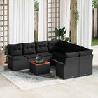 Tuinbankenset poly rattan 8 persoons zwart