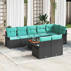 Tuinbankenset poly rattan 9-delig zwart