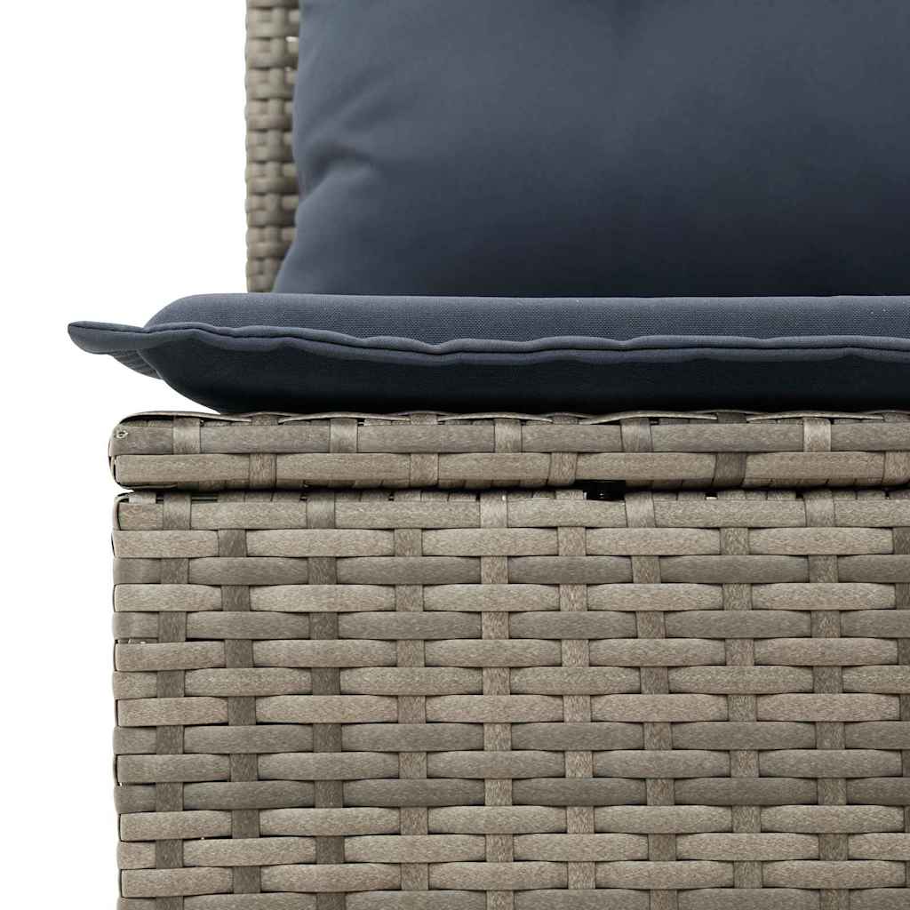 Tuinbankenset 5 st Grijs poly rattan