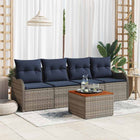 Tuinbankenset 5 st Grijs poly rattan
