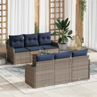 Tuinbankenset 7 st Grijs poly rattan