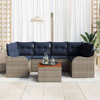 Tuinbankenset 7 st Grijs poly rattan