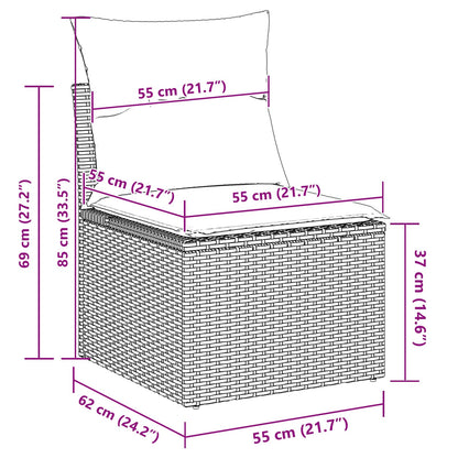 Tuinbankenset 7 st Grijs poly rattan