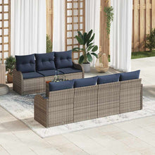 Tuinbankenset 8 st Grijs poly rattan
