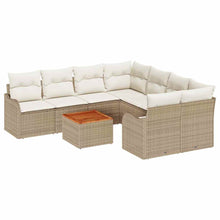 Tuinbankenset met kussen 9 pcs Beige poly rattan