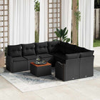 Tuinbankenset poly rattan 9-delig zwart