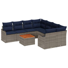 Tuinbankenset 9 st Grijs poly rattan
