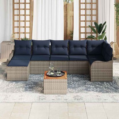 Tuinbankenset 8 st Grijs poly rattan