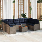 Tuinbankenset 10 st Grijs poly rattan