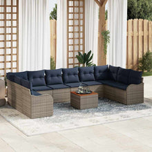 Tuinbankenset 11 st Grijs poly rattan