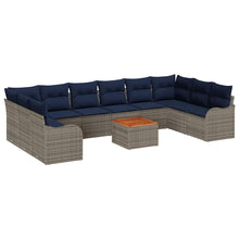 Tuinbankenset 11 st Grijs poly rattan