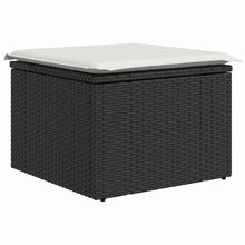 Tuinbankenset met kussen 8 pcs Zwart poly rattan