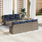 Tuinbankenset poly rattan grijs 8-delig
