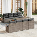 Poly Rattan Garden Lounge Set with Cushions 9 pcs Grey