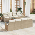 Garden Lounge Set with Cushions 9 pcs Beige Poly Rattan