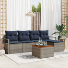 Tuinbankenset poly rattan grijs 5 zitplaatsen
