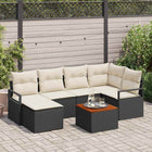 Outdoor Sofa Set with Cushions 7 pcs Black poly rattan