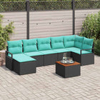 Garden Sofa Set with Cushions 8 pcs Black poly rattan
