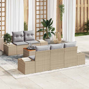Tuinbankenset poly rattan beige 6-delig