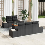 Tuinbankenset poly rattan 6-delig zwart