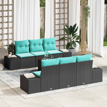 Tuinbankenset 7 st Zwart poly rattan