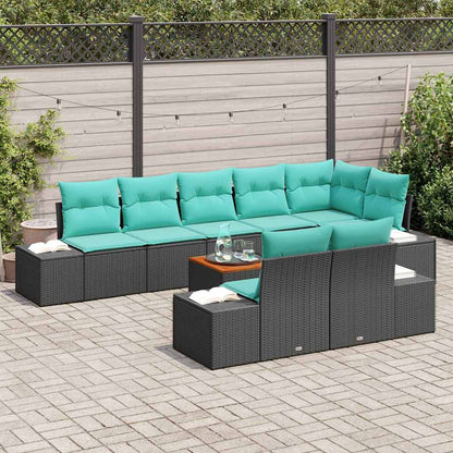 Tuinbankenset 9 st Zwart poly rattan
