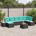 Tuinbankenset poly rattan 8-delig zwart